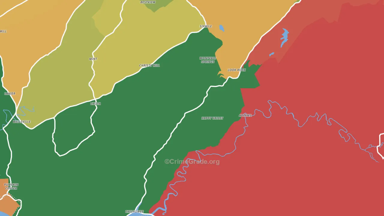 Tallassee, TN Map of Arson Rates