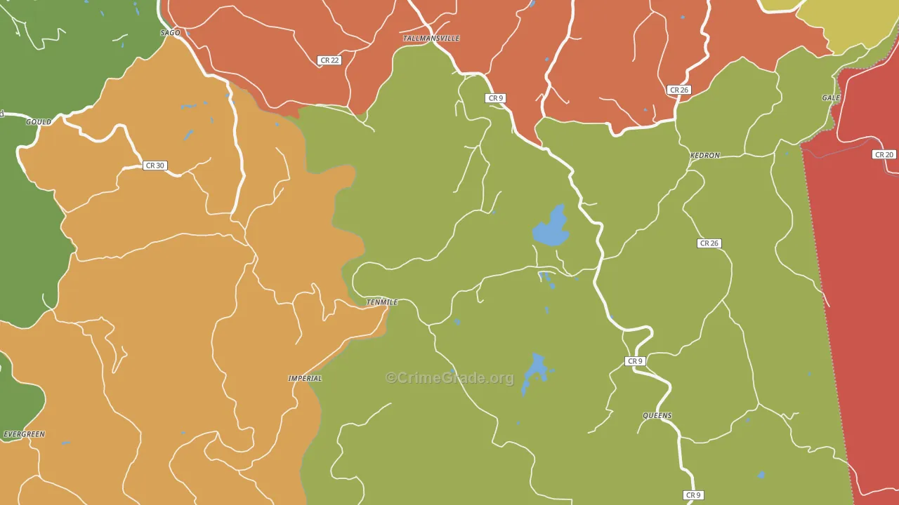 Tallmansville, WV Map of Arson Rates