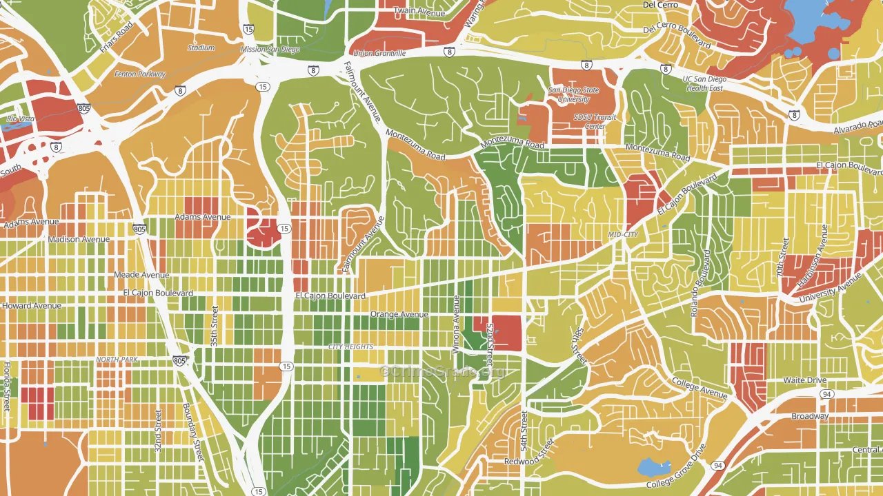 Talmadge, San Diego, CA Map of Arson Rates