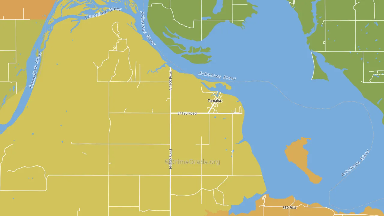 Tamaha, OK Map of Arson Rates