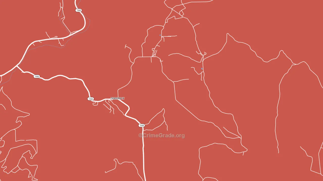 Tamarack, PA Map of Arson Rates