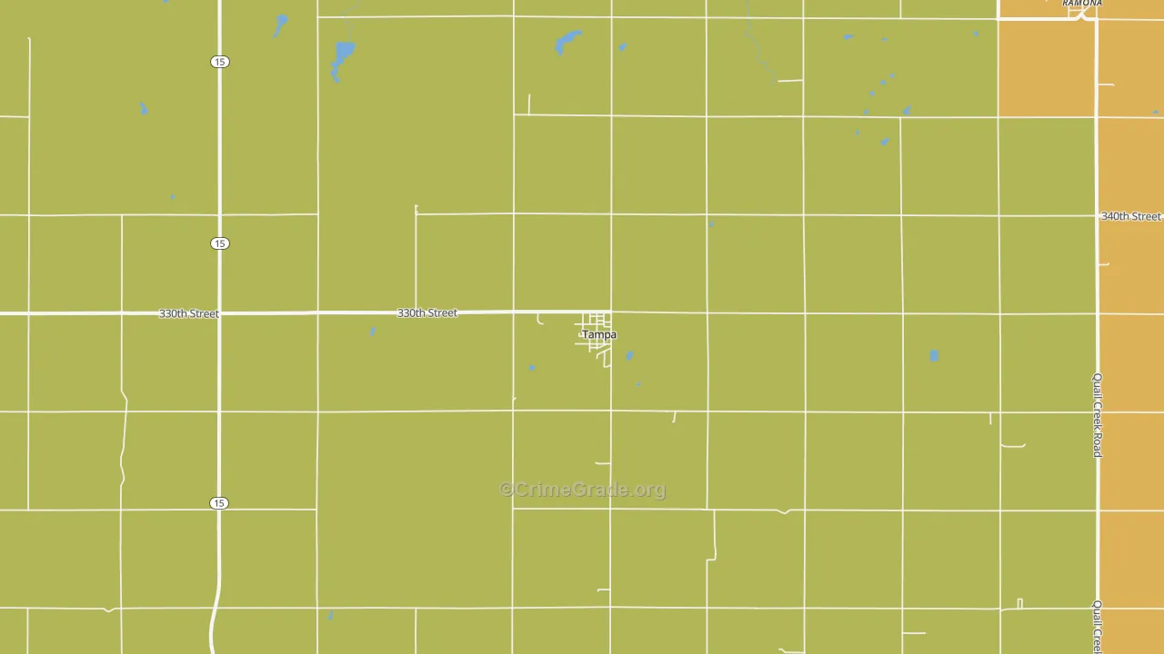 Tampa, KS Map of Arson Rates