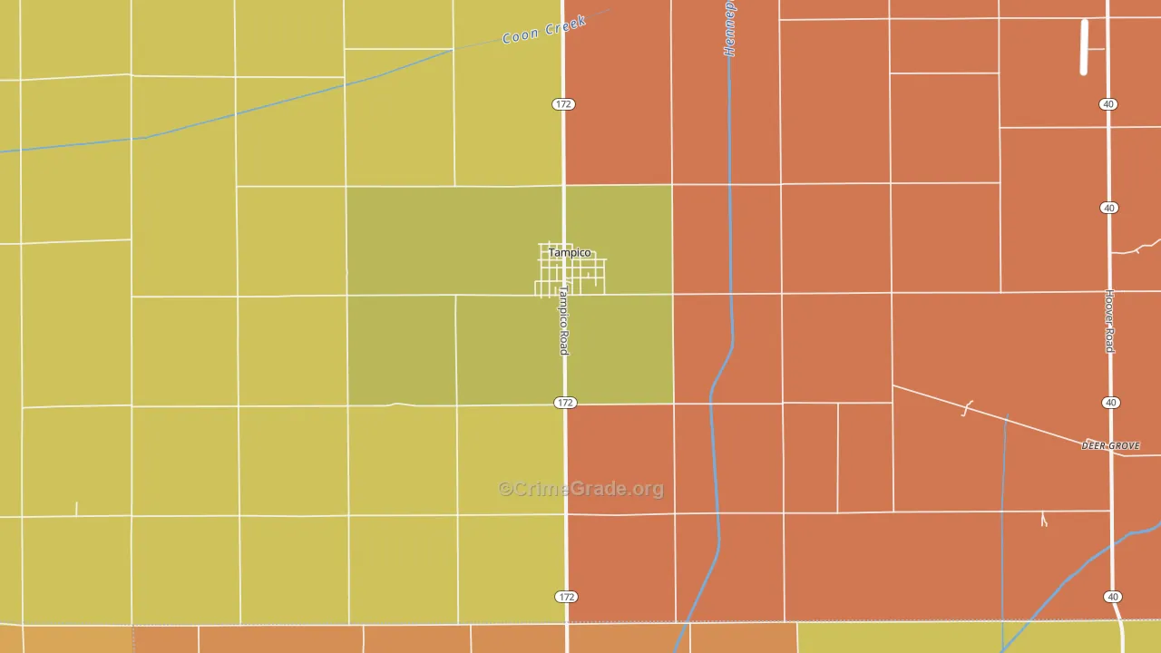 Tampico, IL Map of Arson Rates