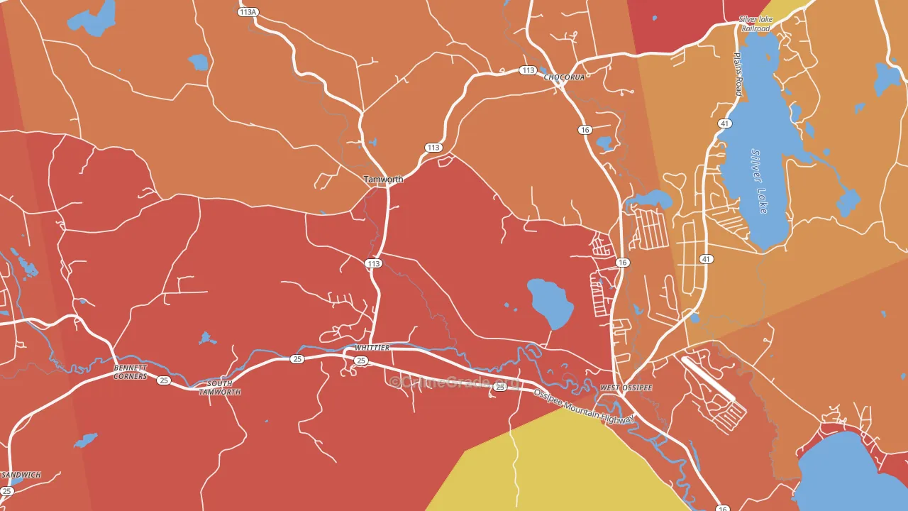 Tamworth, NH Map of Arson Rates