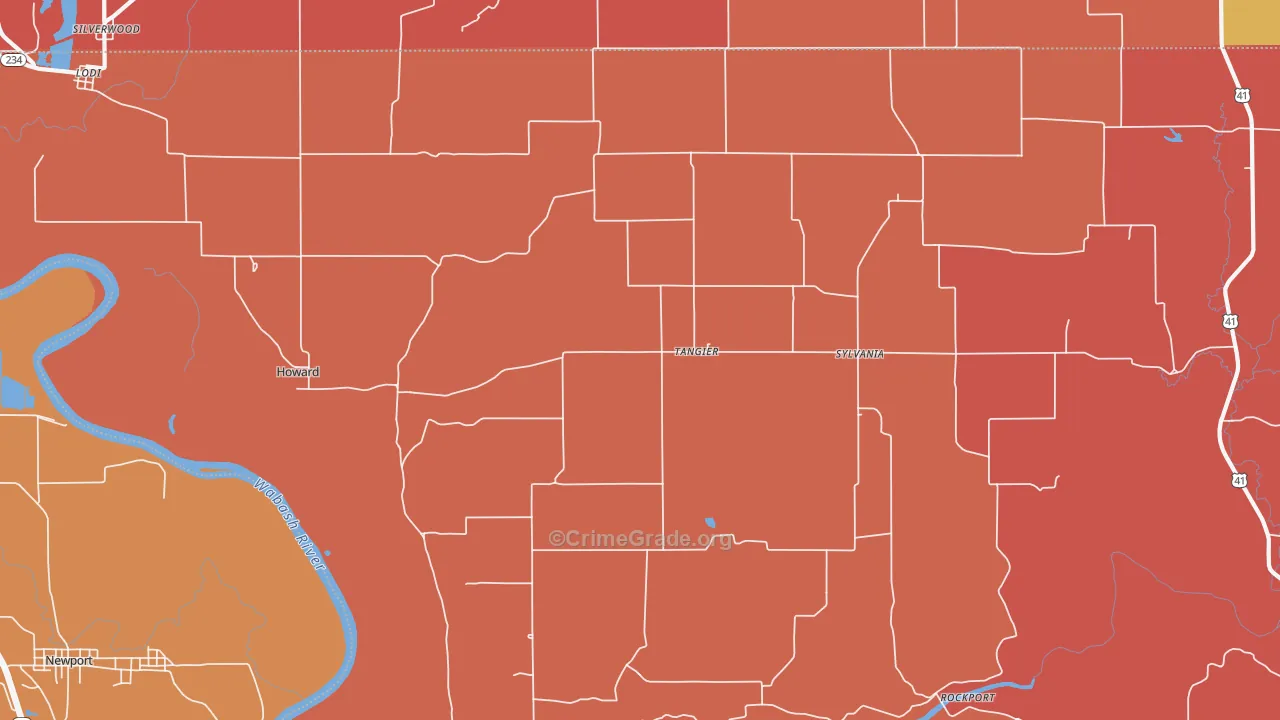 Tangier, IN Map of Arson Rates