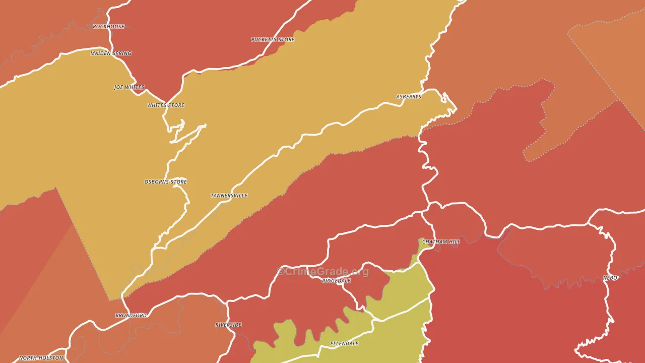 Tannersville, VA Map of Arson Rates