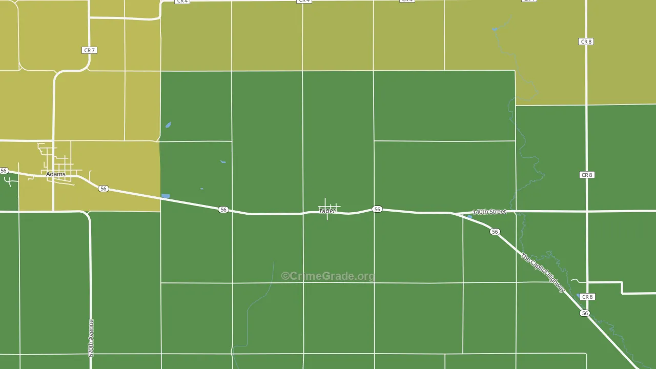 Taopi, MN Map of Arson Rates