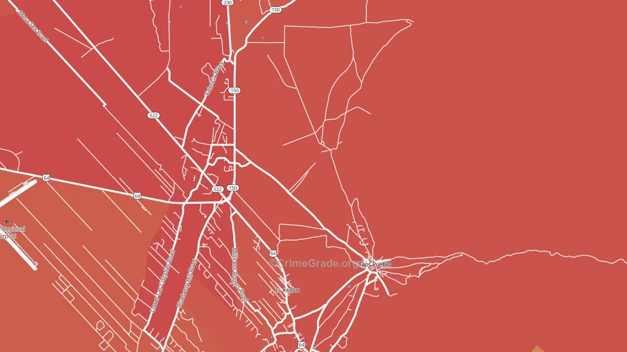 Taos Pueblo, NM Map of Arson Rates