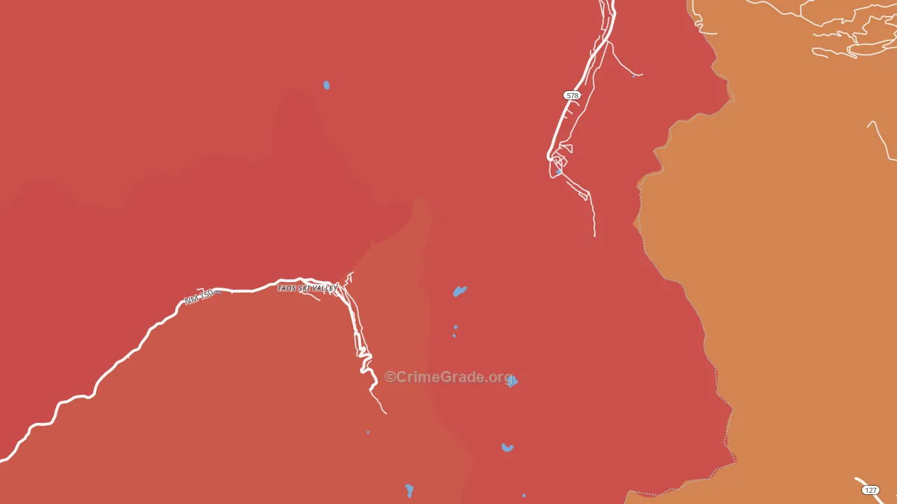 Taos Ski Valley, NM Map of Arson Rates