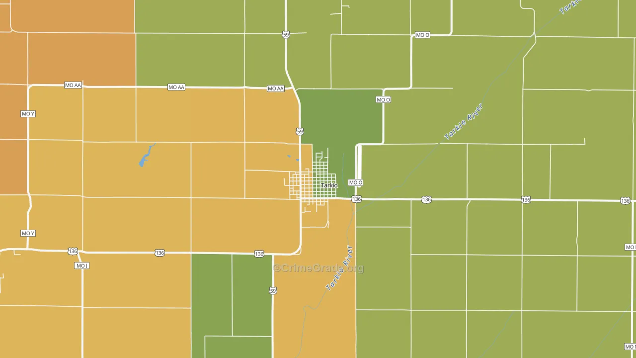 Tarkio, MO Map of Arson Rates