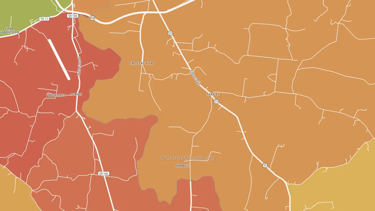 Tarpley, TN Map of Arson Rates