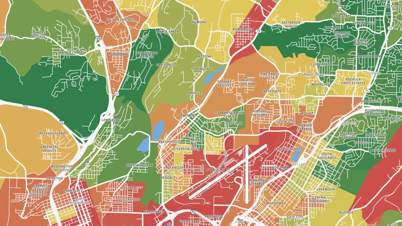 Tarrant, AL Map of Arson Rates