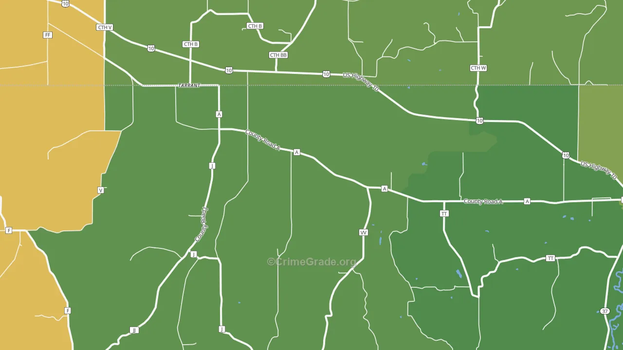 Tarrant, WI Map of Arson Rates