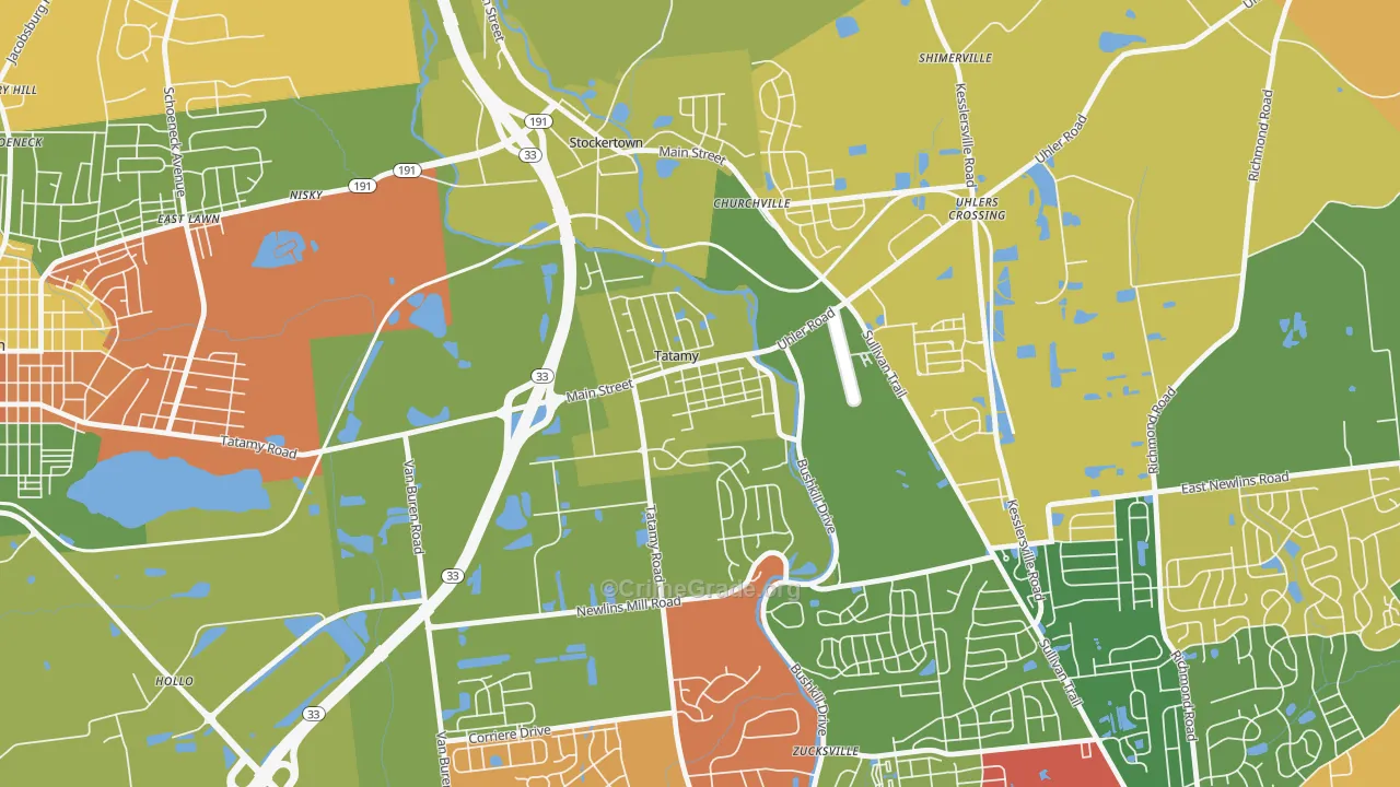Tatamy, PA Map of Arson Rates