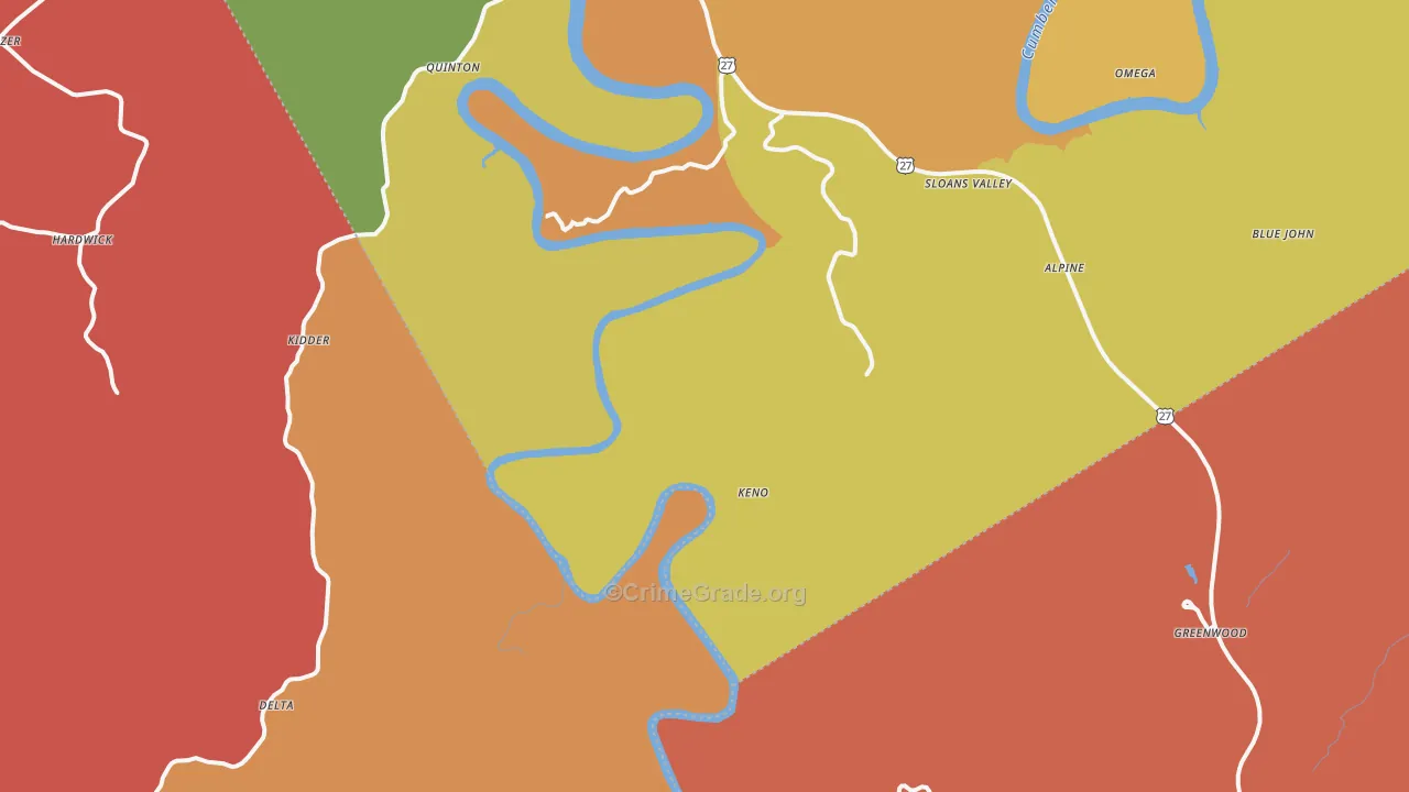 Tateville, KY Map of Arson Rates