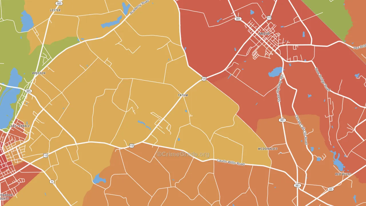Tatum, SC Map of Arson Rates