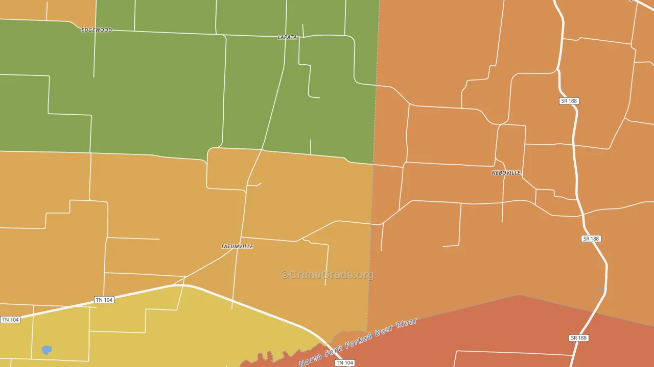 Tatumville, TN Map of Arson Rates