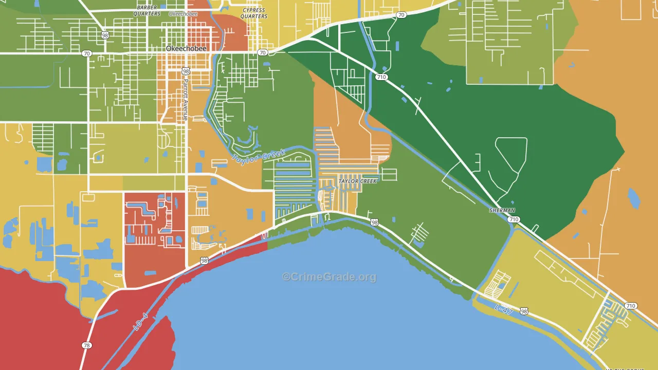 Taylor Creek, FL Map of Arson Rates