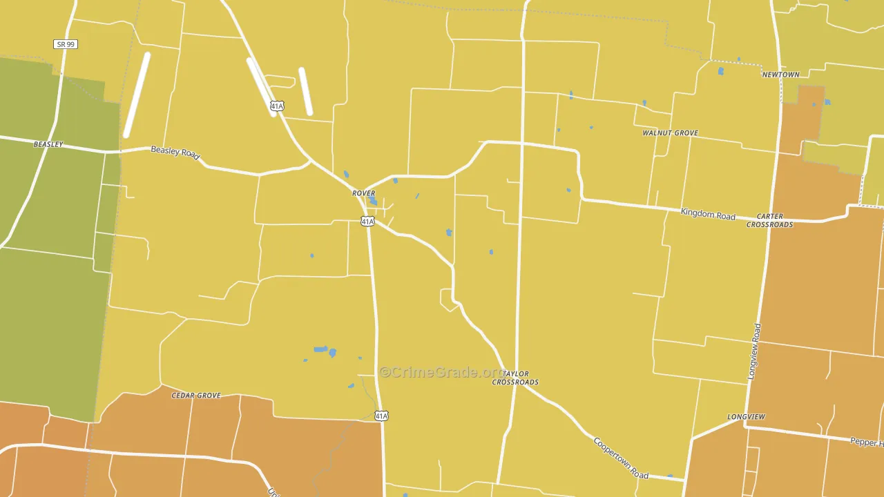 Taylor Crossroads, TN Map of Arson Rates
