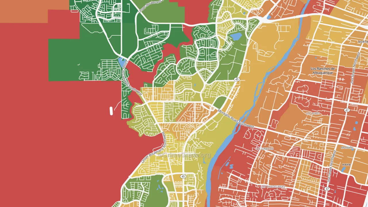 Taylor Ranch, Albuquerque, NM Map of Arson Rates