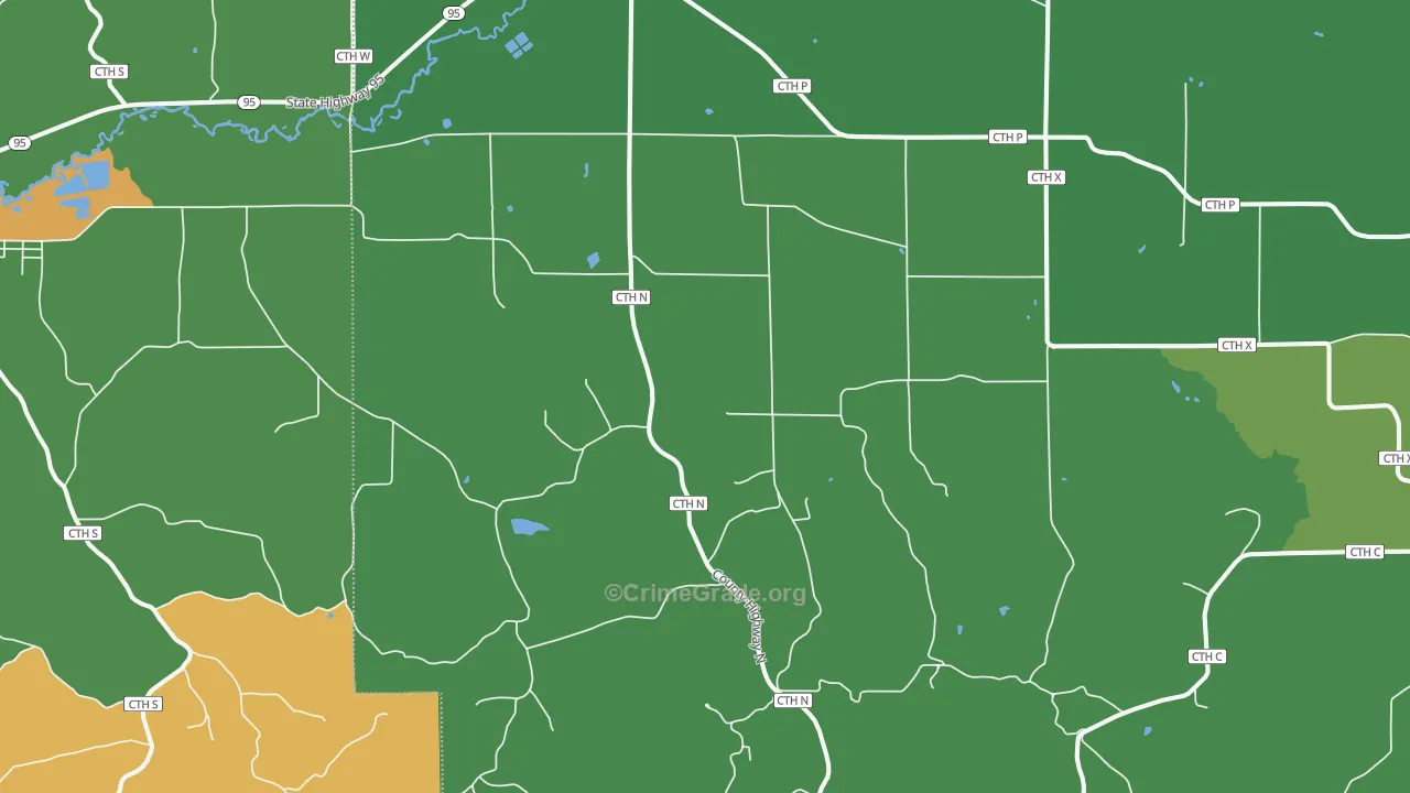 Taylor, WI Map of Arson Rates