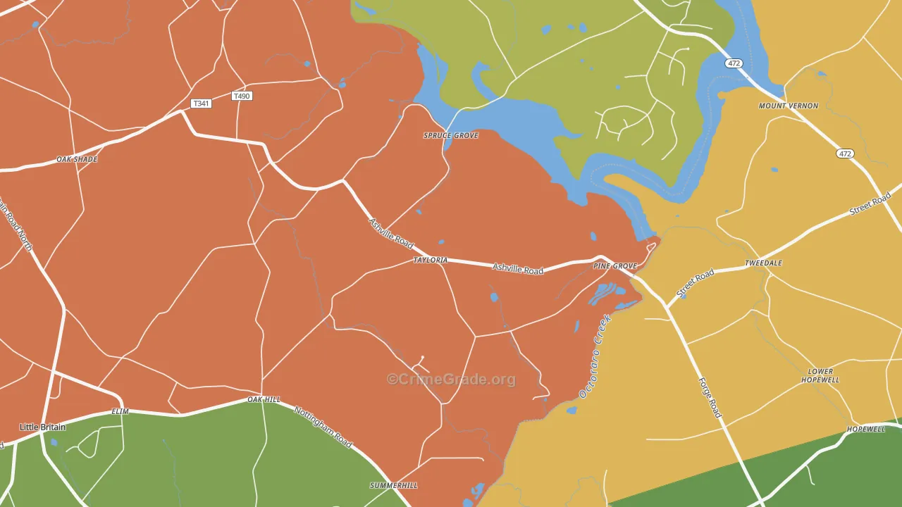 Tayloria, PA Map of Arson Rates