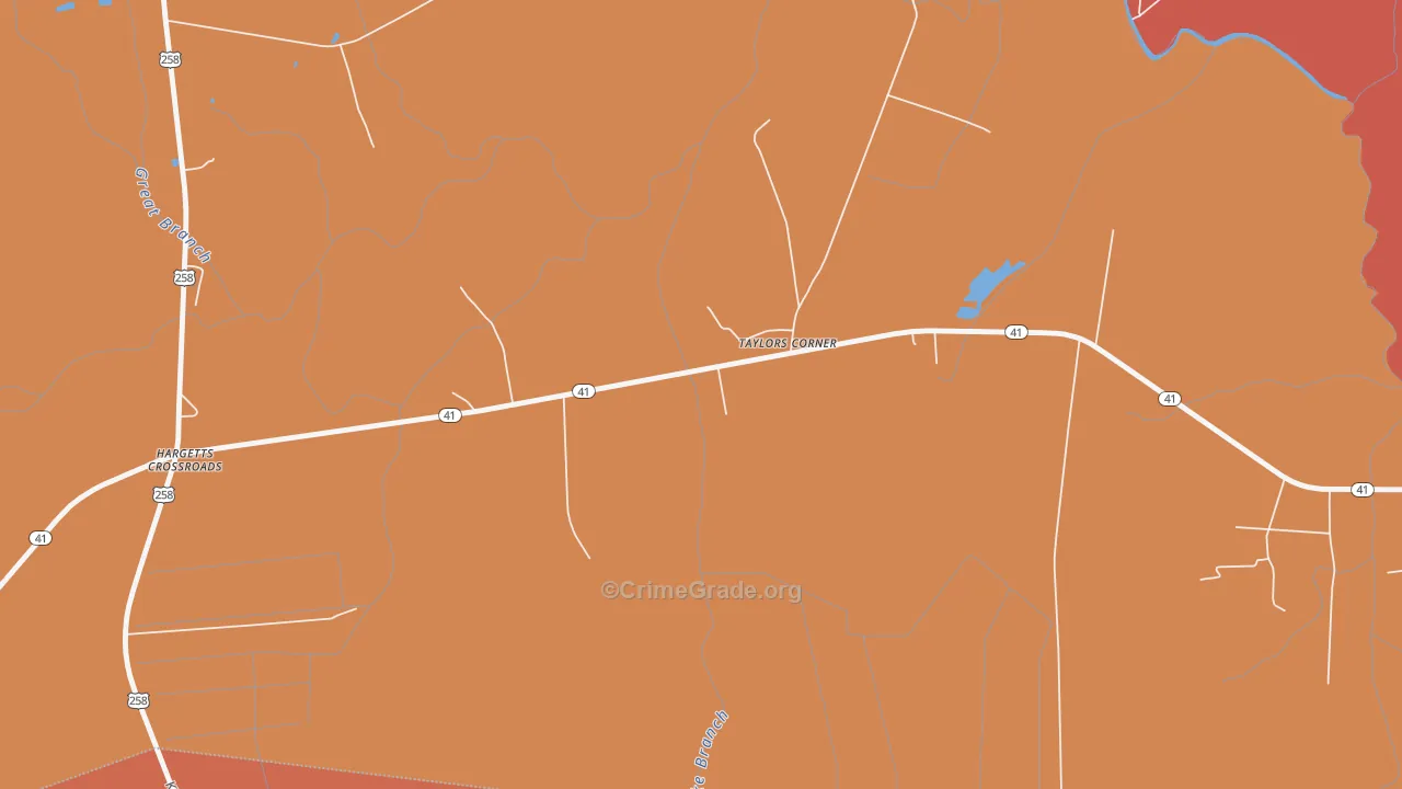 Taylors Corner, NC Map of Arson Rates