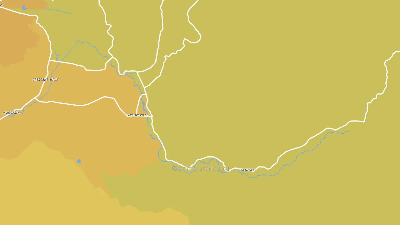 Taylorsville, CA Map of Arson Rates