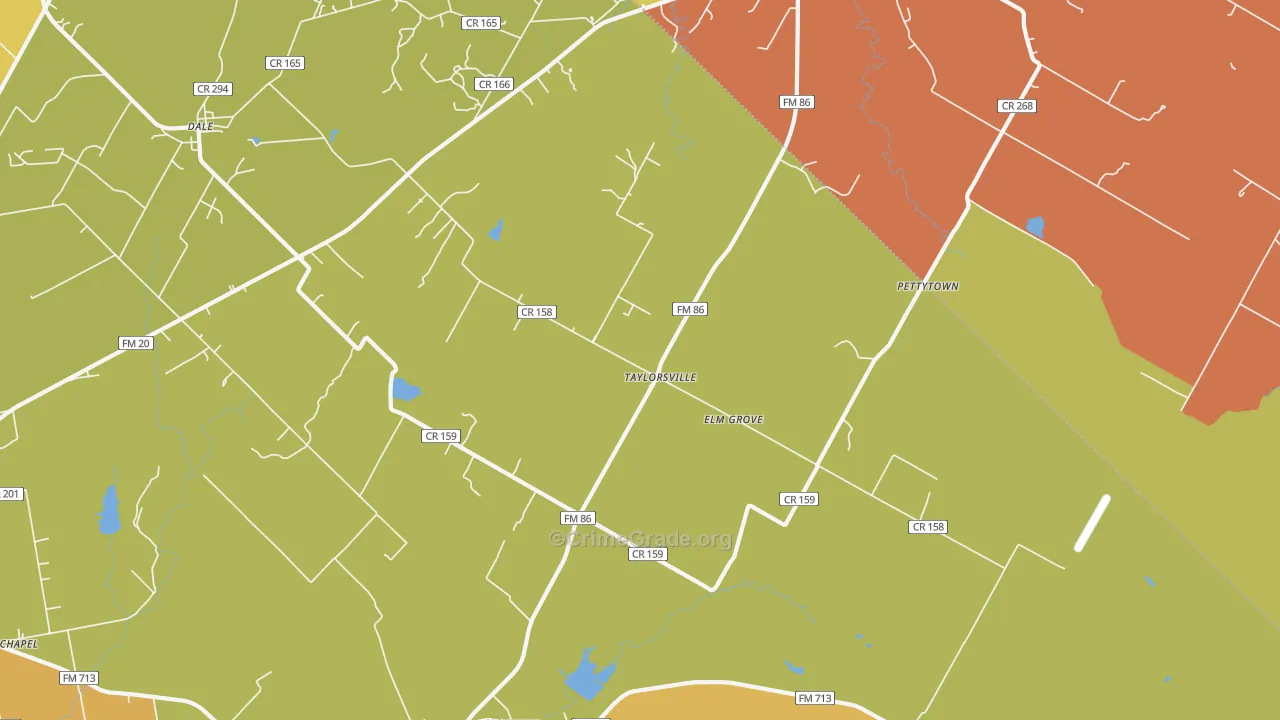 Taylorsville, TX Map of Arson Rates