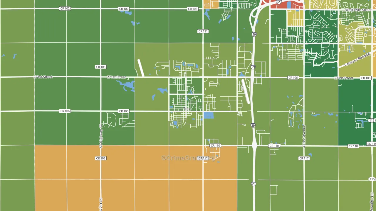 Tea, SD Map of Arson Rates