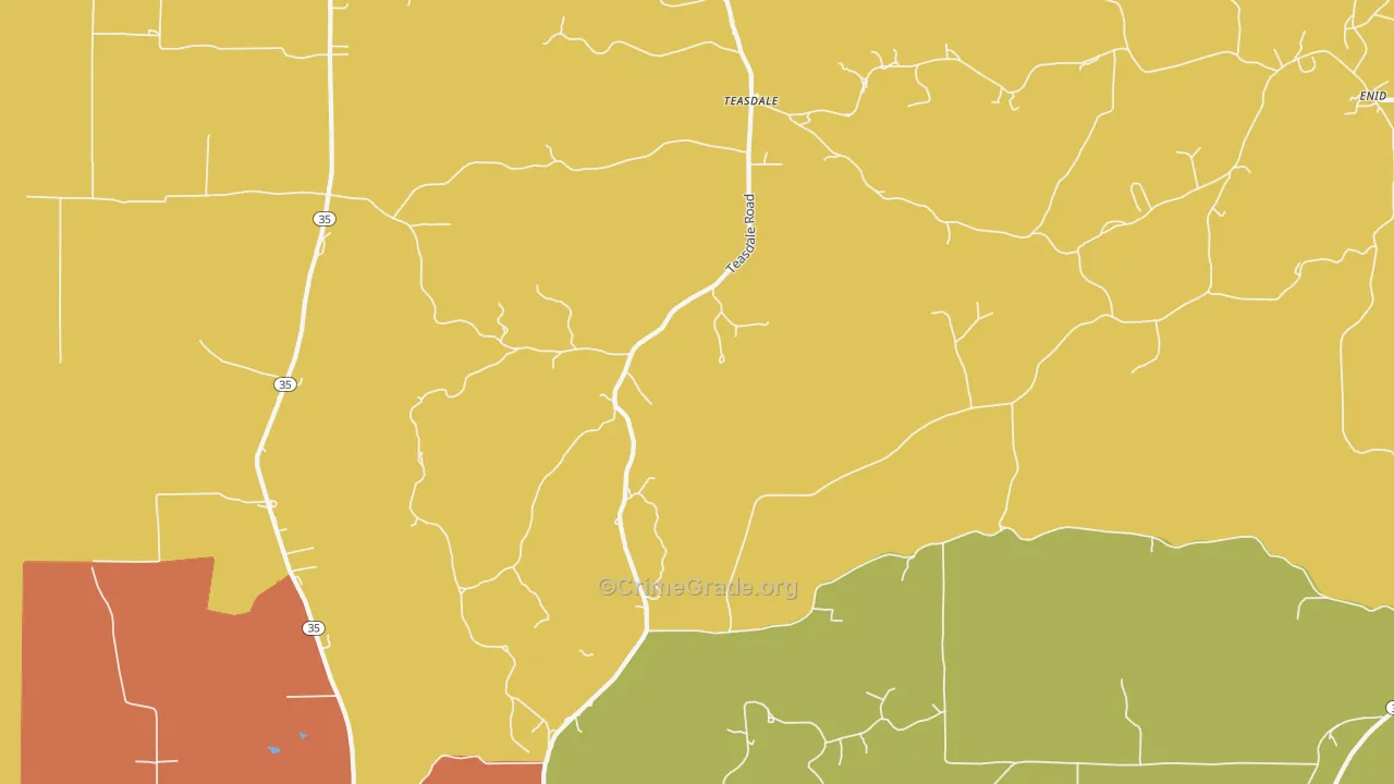 Teasdale, MS Map of Arson Rates