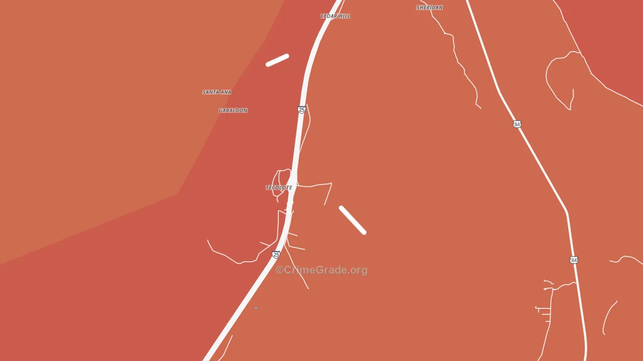 Tecolote, NM Map of Arson Rates