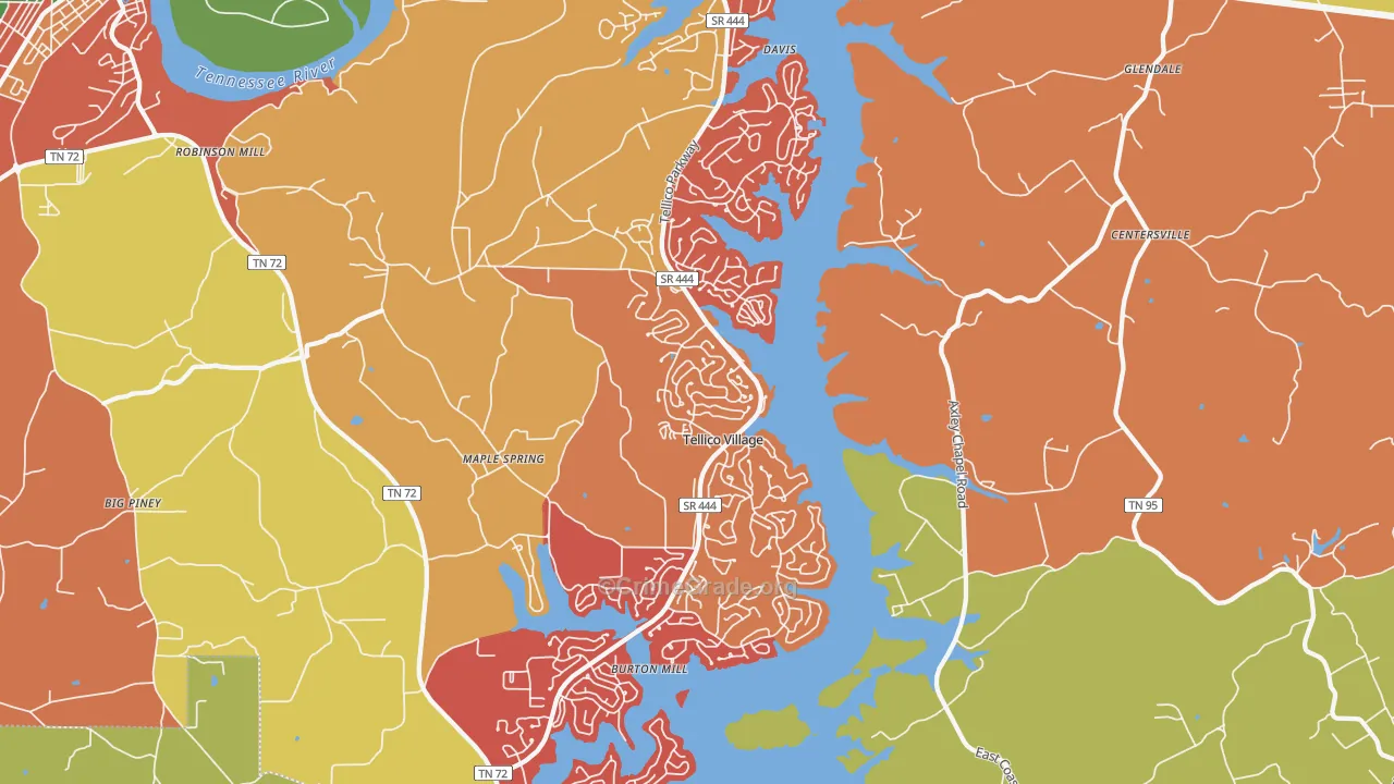 Tellico Village, TN Map of Arson Rates
