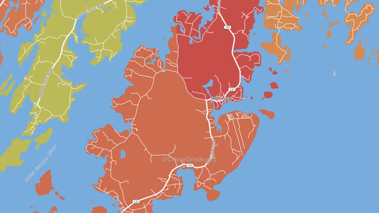 Tenants Harbor, ME Map of Arson Rates