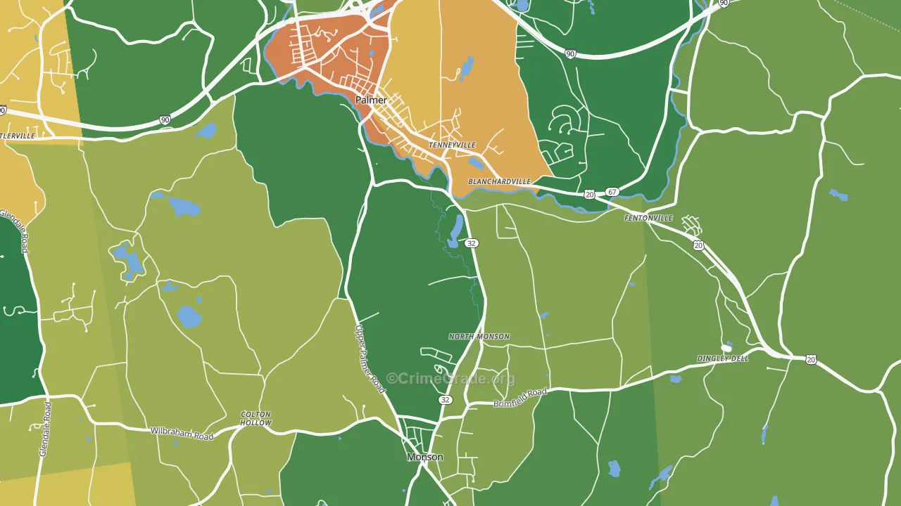 Tennyville, MA Map of Arson Rates