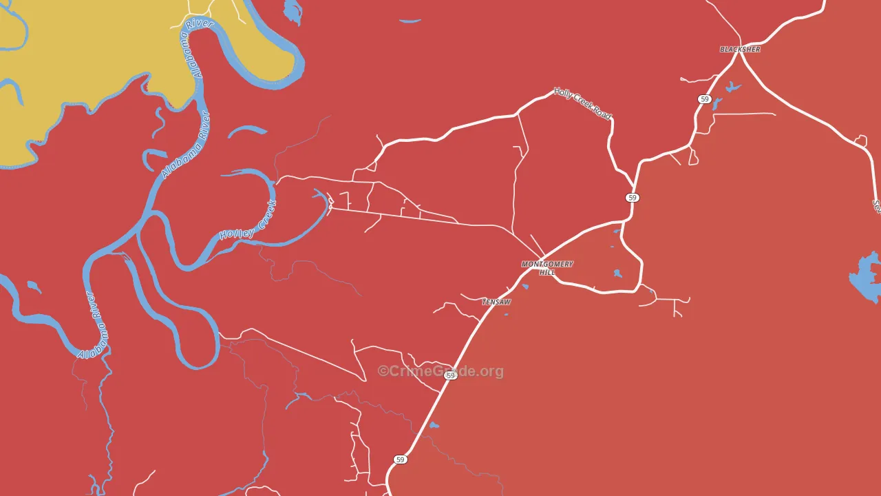 Tensaw, AL Map of Arson Rates
