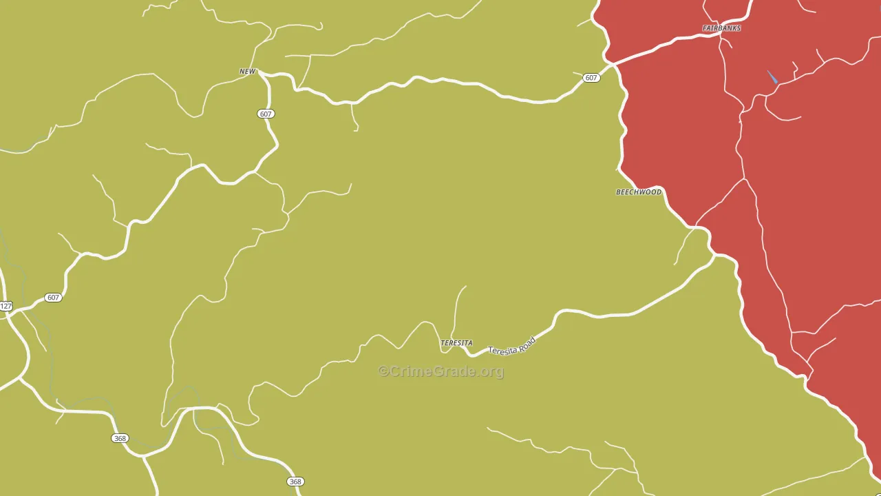Teresita, KY Map of Arson Rates