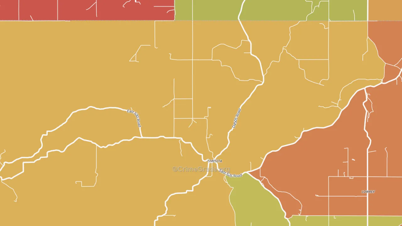Teresita, OK Map of Arson Rates