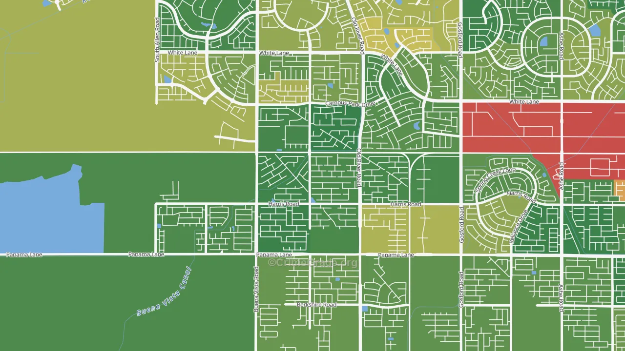 Terra Vista, Bakersfield, CA Map of Arson Rates