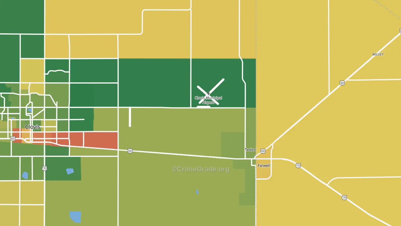 Texico, NM Map of Arson Rates