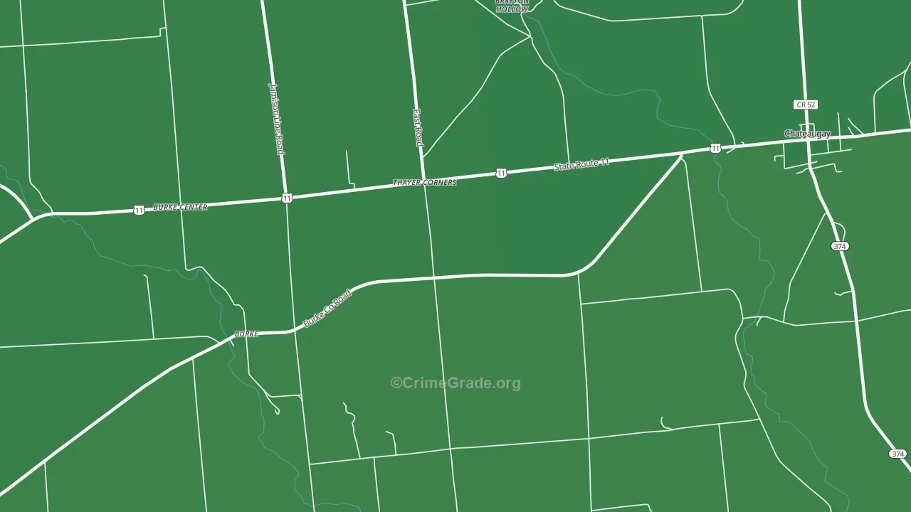 Thayer Corners, NY Map of Arson Rates