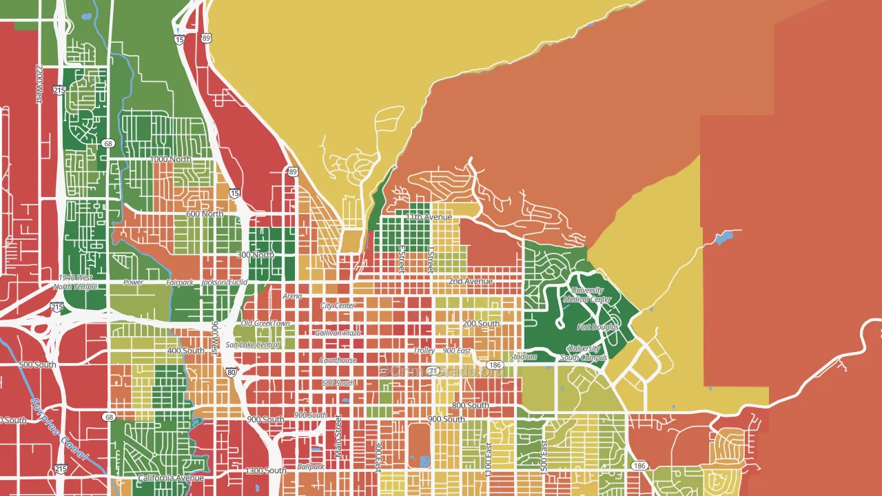 The Avenues, Salt Lake City, UT Map of Arson Rates