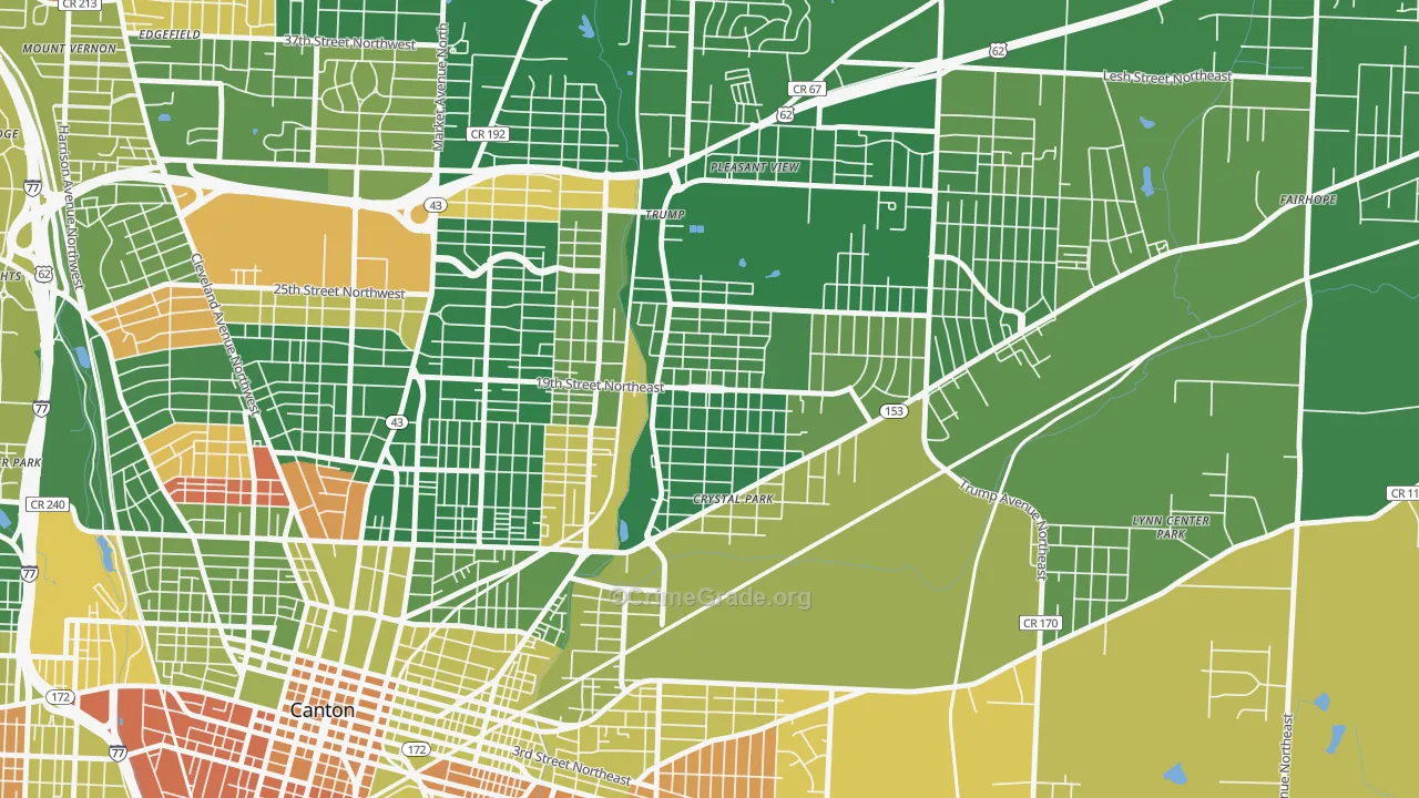 The Boulevards, Canton, OH Map of Arson Rates