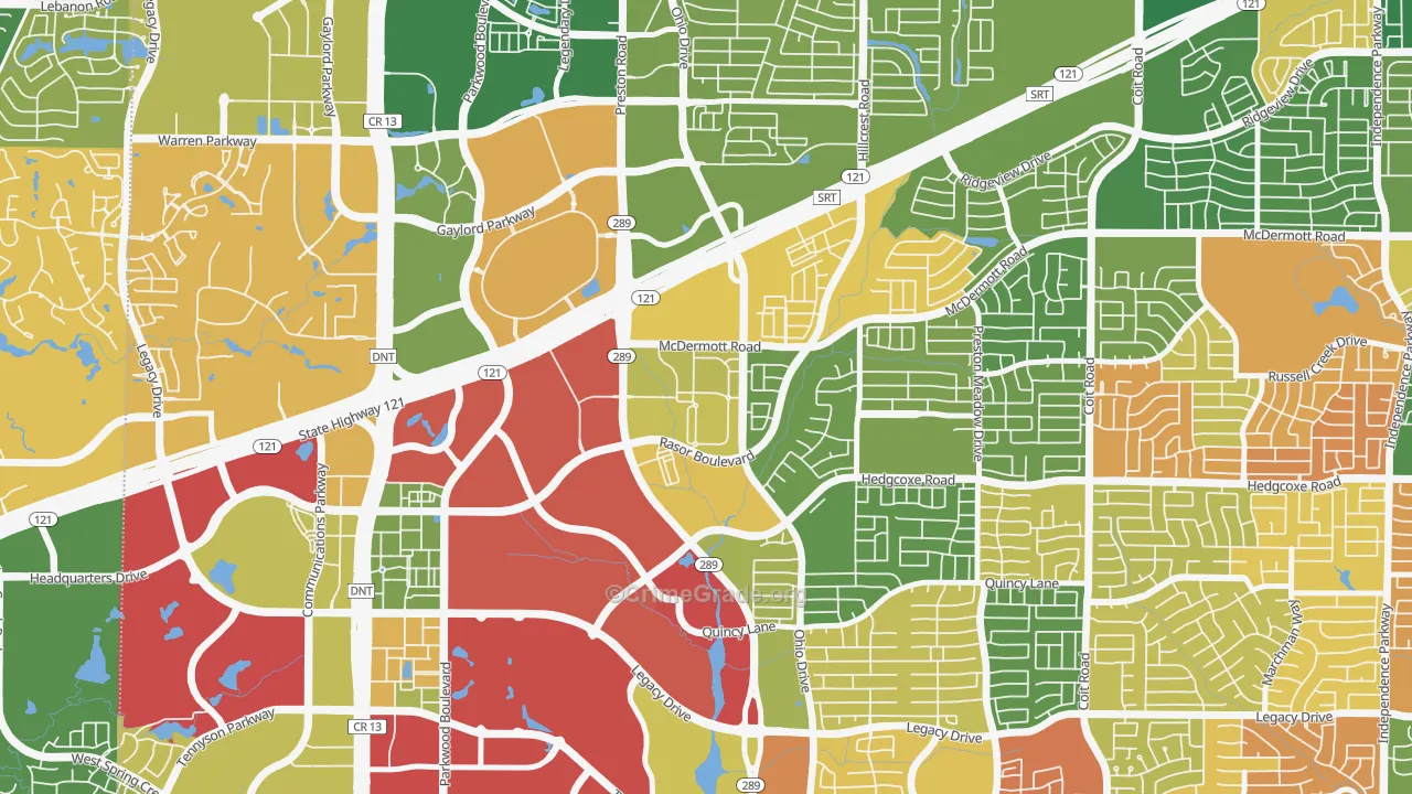 The Canal on Preston, Plano, TX Map of Arson Rates