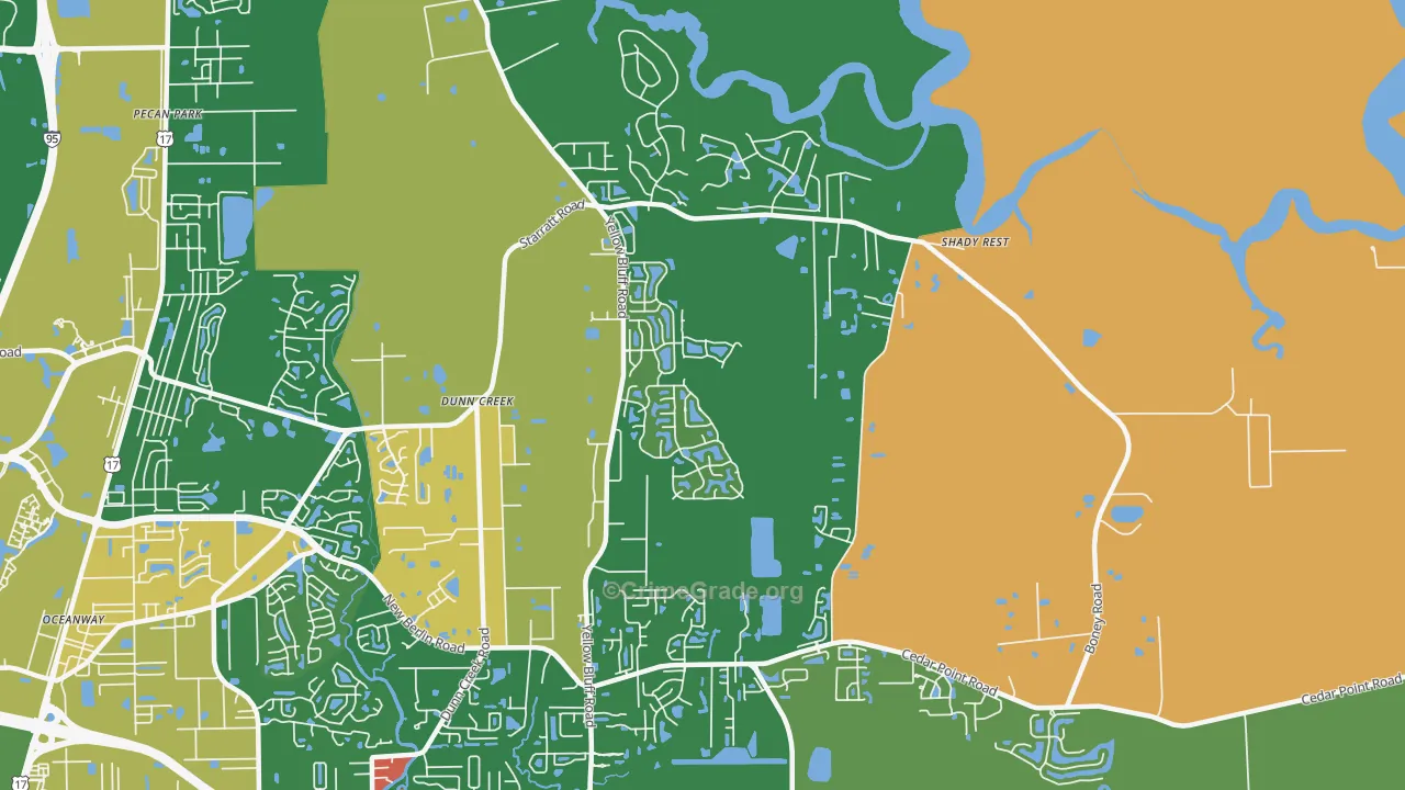The Cape, Jacksonville, FL Map of Arson Rates