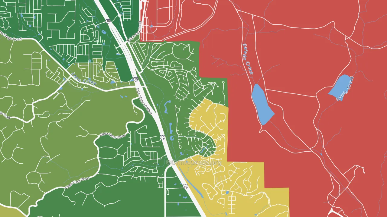 The Dominion, San Antonio, TX Map of Arson Rates