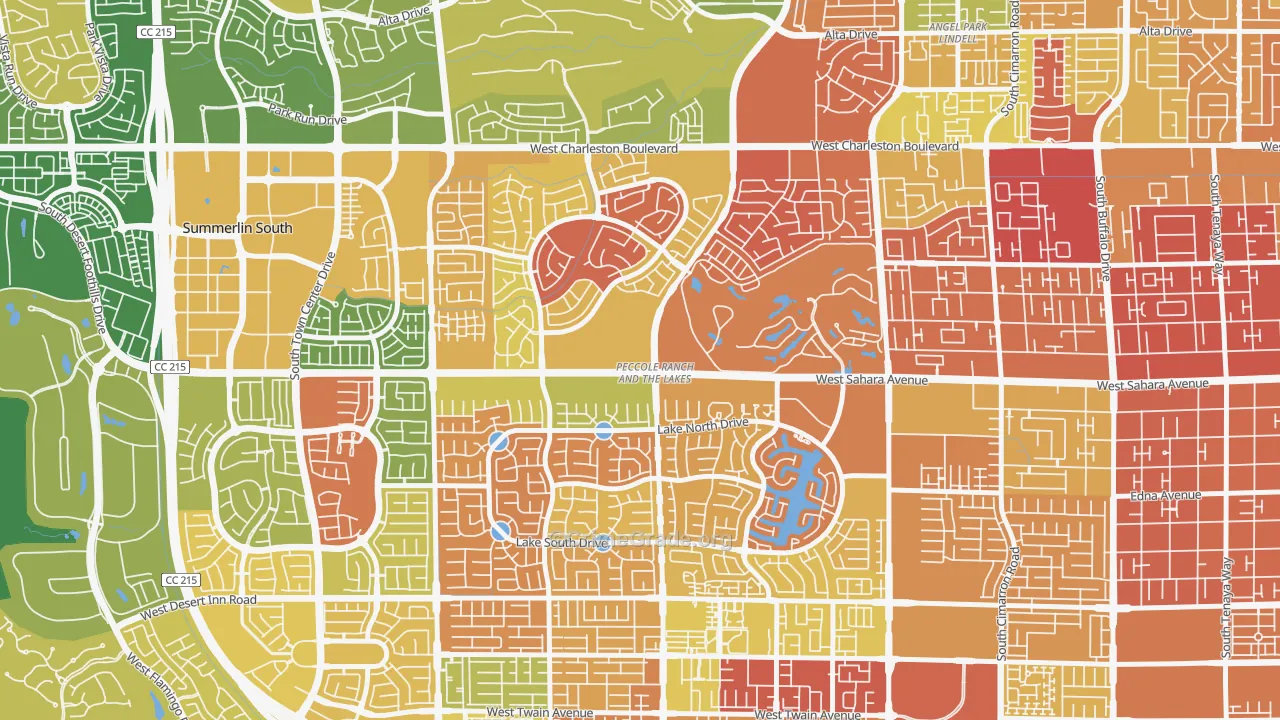 The Lakes, Las Vegas, NV Map of Arson Rates