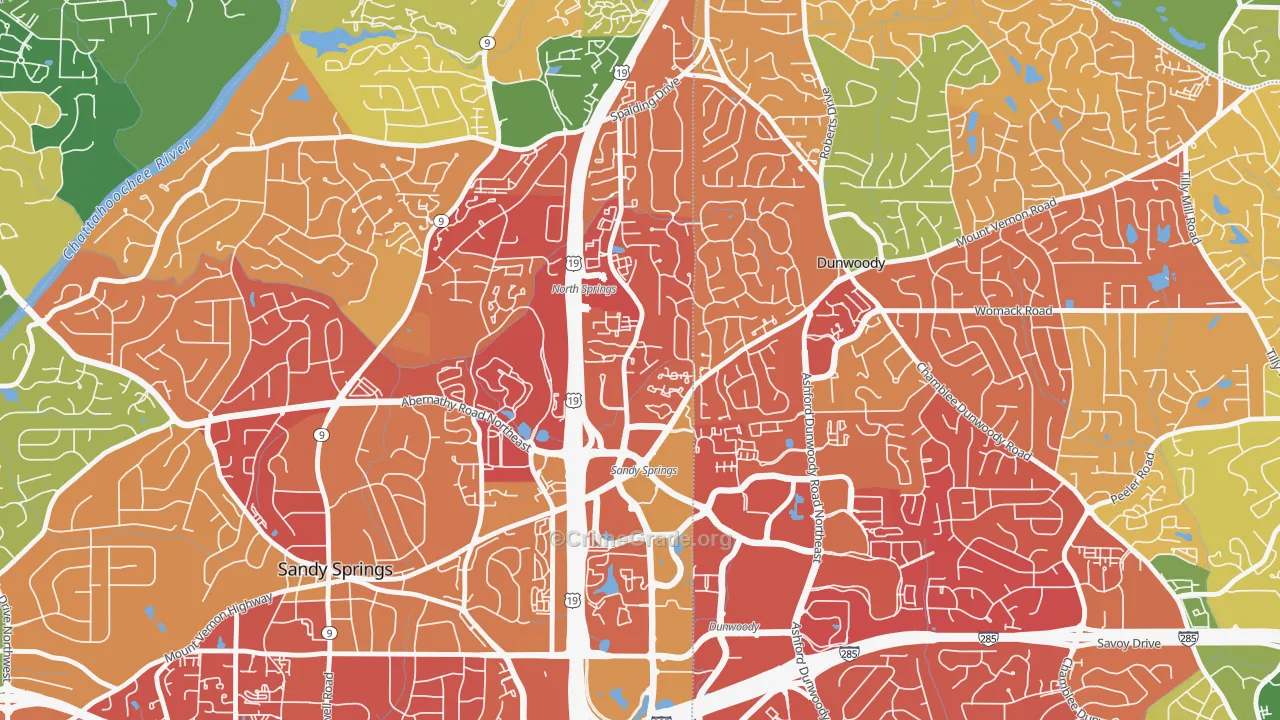 The Meadows, Sandy Springs, GA Map of Arson Rates