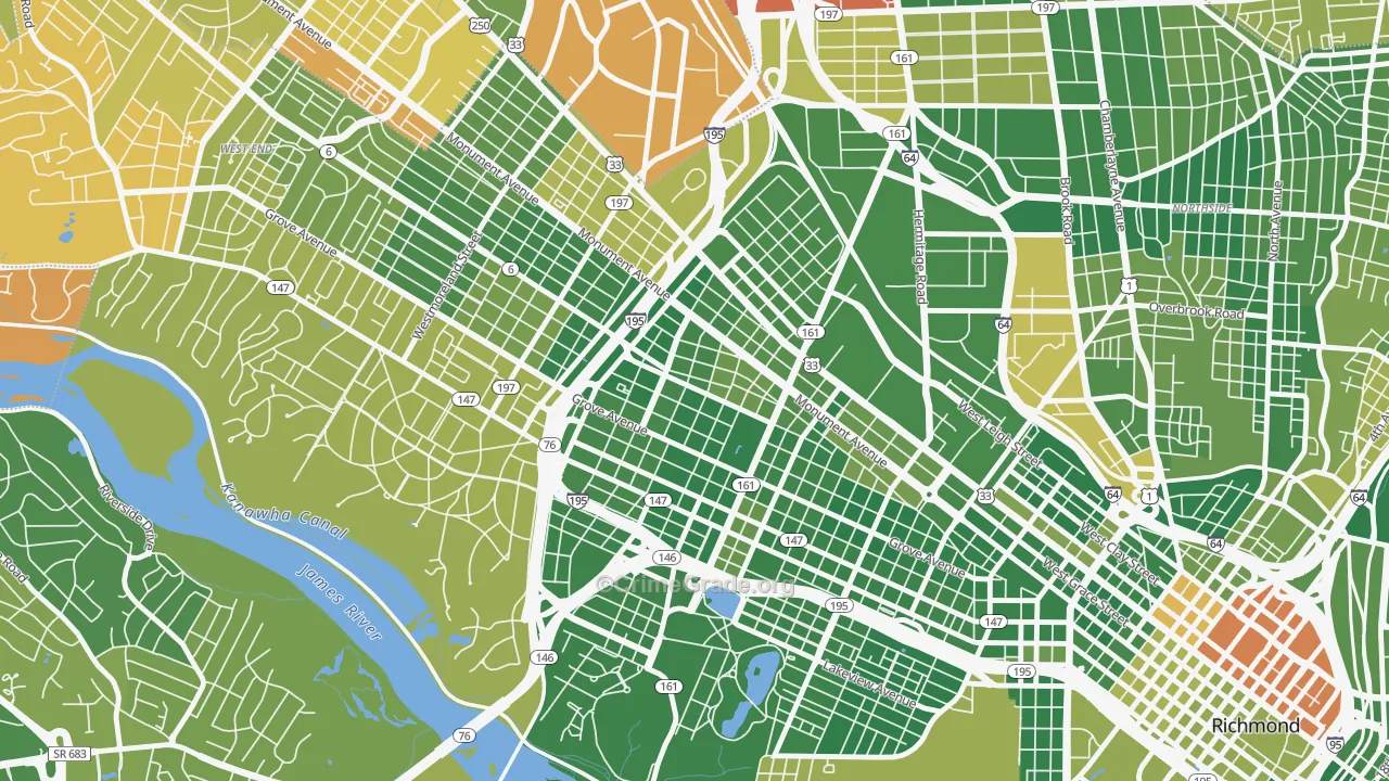 The Museum District, Richmond, VA Map of Arson Rates
