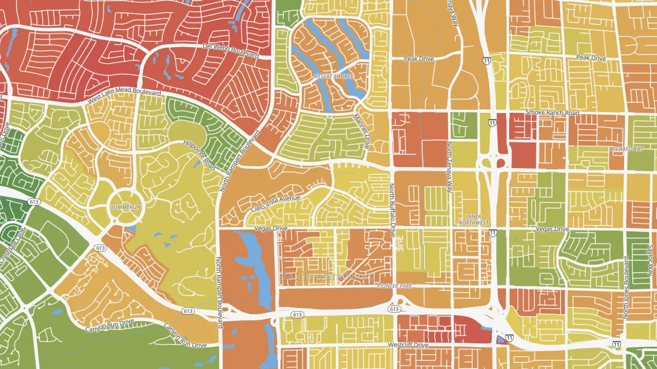 The Pueblo, Las Vegas, NV Map of Arson Rates
